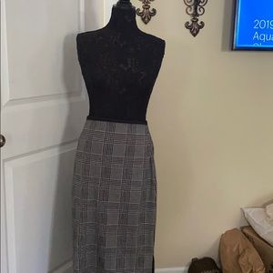 Black and White Pencil Skirt